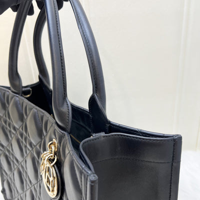 Dior Medium Book Tote in Black Macrocannage Calfskin and LGHW