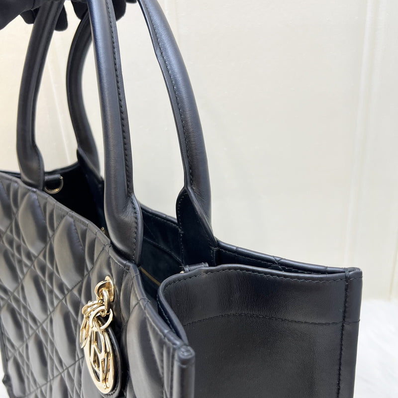 Dior Medium Book Tote in Black Macrocannage Calfskin and LGHW