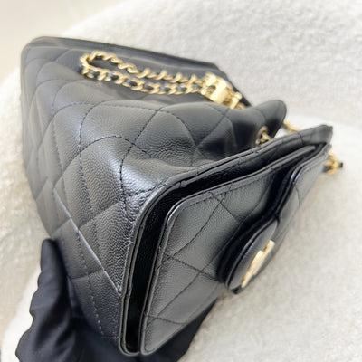 Chanel 25 Mini Hobo Bag in Black Caviar and AGHW (Model: AS5631)