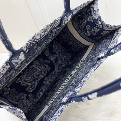 Dior Large Book Tote in Dark Blue Reverse Toile De Jouy Canvas