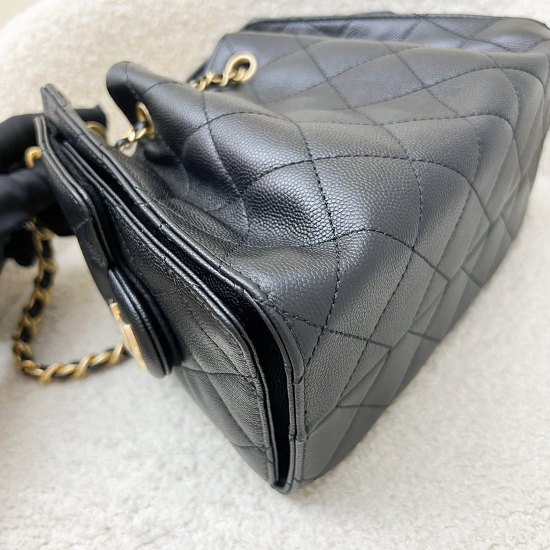 Chanel 25 Mini Hobo Bag in Black Caviar and AGHW (Model: AS5631)