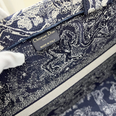 Dior Large Book Tote in Dark Blue Reverse Toile De Jouy Canvas