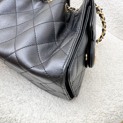 Chanel 25 Mini Hobo Bag in Black Caviar and AGHW (Model: AS5631)