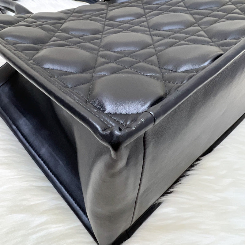 Dior Medium Book Tote in Black Macrocannage Calfskin and LGHW