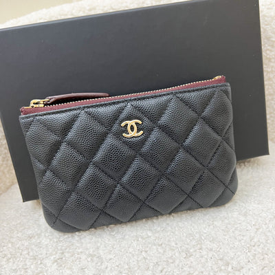 Chanel Mini O-Case / Pouch in Black Caviar and LGHW