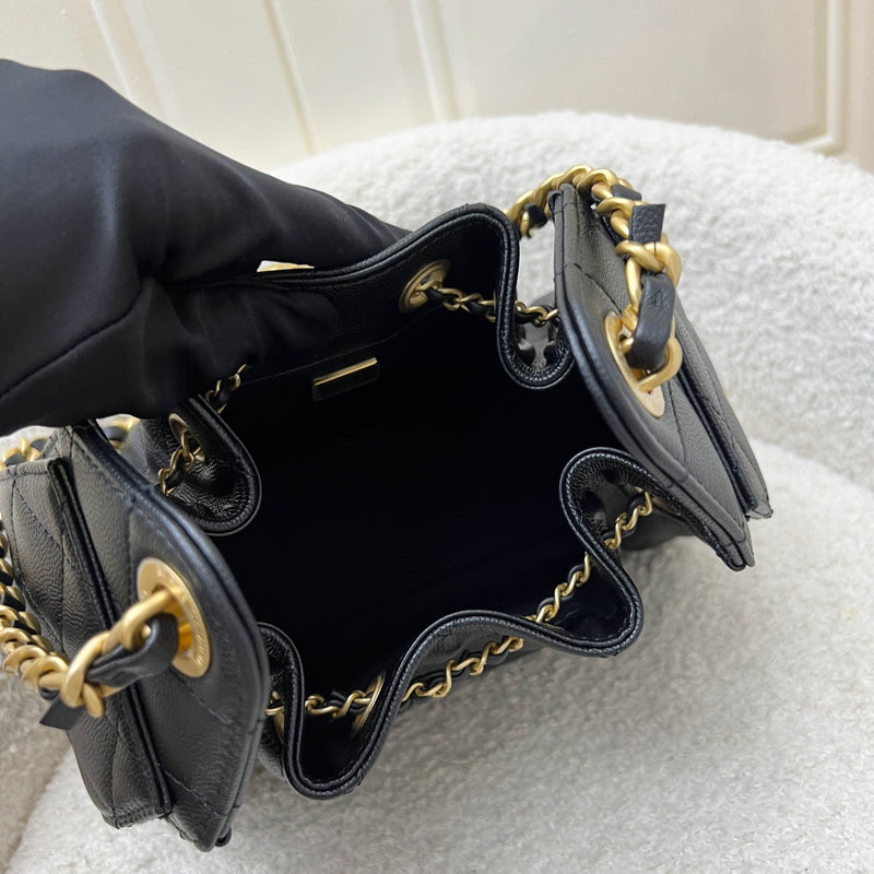 Chanel 25 Mini Hobo Bag in Black Caviar and AGHW (Model: AS5631)