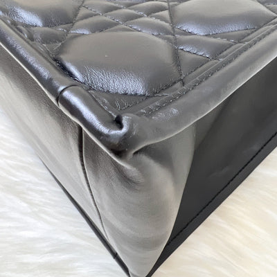 Dior Medium Book Tote in Black Macrocannage Calfskin and LGHW