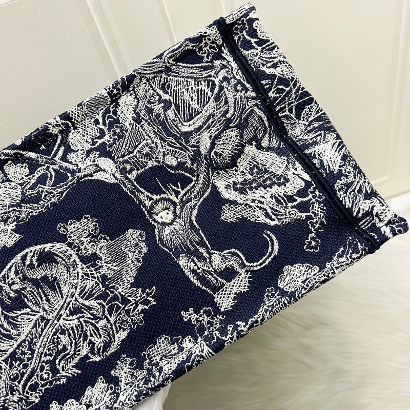 Dior Large Book Tote in Dark Blue Reverse Toile De Jouy Canvas