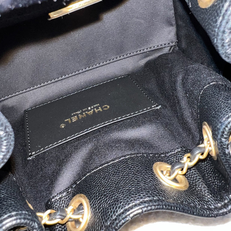 Chanel 25 Mini Hobo Bag in Black Caviar and AGHW (Model: AS5631)