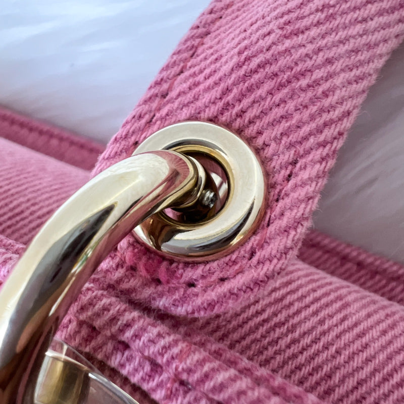 Dior Medium Lady D-Joy Bag in Pink Denim and LGHW (Model: M0540WTJA, Colour: M929)