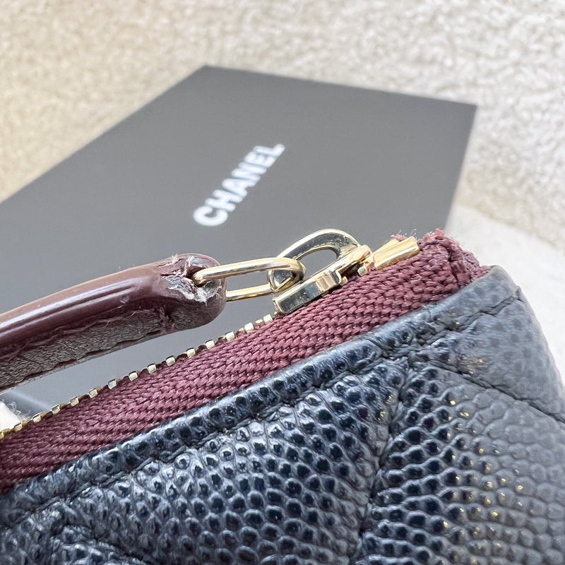 Chanel Mini O-Case / Pouch in Black Caviar and LGHW