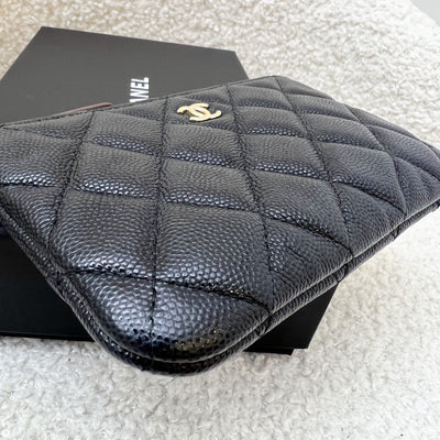 Chanel Mini O-Case / Pouch in Black Caviar and LGHW