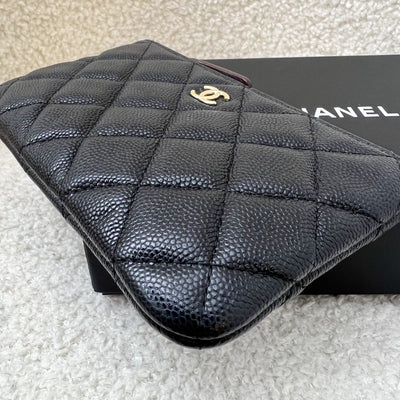 Chanel Mini O-Case / Pouch in Black Caviar and LGHW