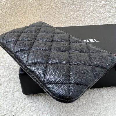 Chanel Mini O-Case / Pouch in Black Caviar and LGHW