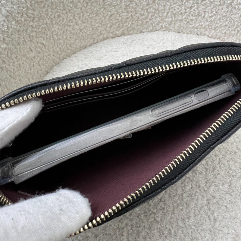 Chanel 24S Medium Pouch / Clutch with Chain in Black Caviar and LGHW