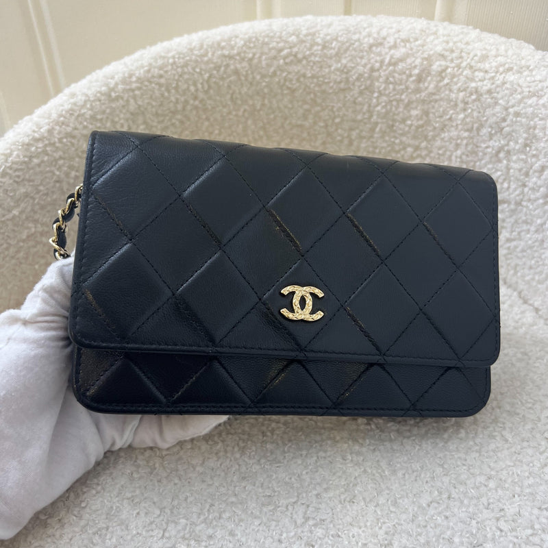 Chanel Seasonal Wallet on Chain WOC in Black Calfskin LGHW