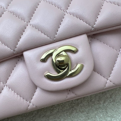 [Local Full Set] Chanel 24K Extra Mini Rectangular Flap in Sakura Pink Lambskin and GHW (Model: AS5219)