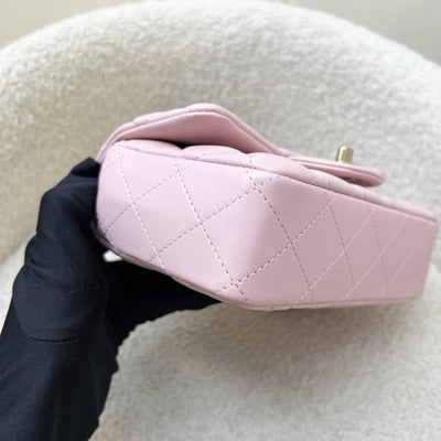 [Local Full Set] Chanel 24K Extra Mini Rectangular Flap in Sakura Pink Lambskin and GHW (Model: AS5219)