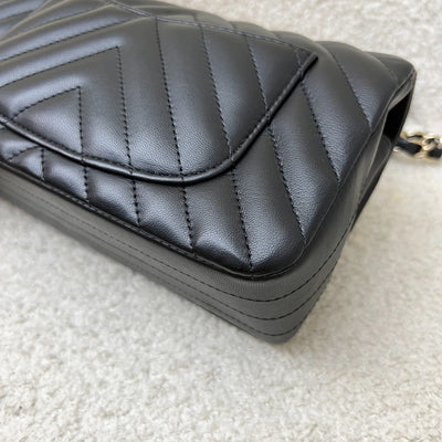 Chanel Classic Mini Rectangle Flap in Chevron Quilted Black Lambskin and LGHW (Model: A69900)