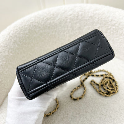 Chanel Micro Kelly (Nano) Bag in Black Calfskin and AGHW