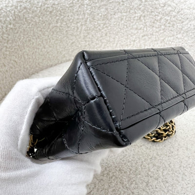 Chanel Micro Kelly (Nano) Bag in Black Calfskin and AGHW