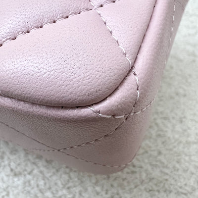 [Local Full Set] Chanel 24K Extra Mini Rectangular Flap in Sakura Pink Lambskin and GHW (Model: AS5219)