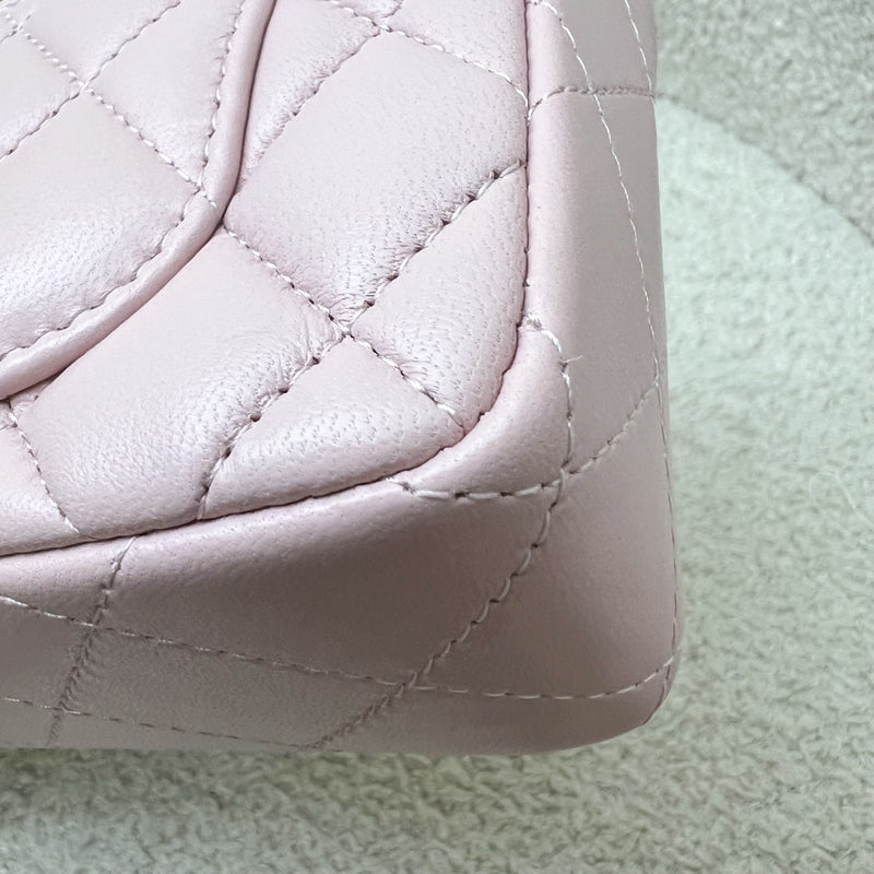 [Local Full Set] Chanel 24K Extra Mini Rectangular Flap in Sakura Pink Lambskin and GHW (Model: AS5219)