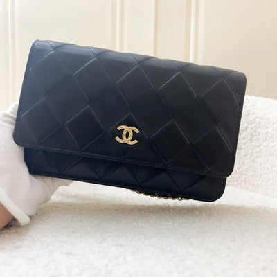 Chanel Seasonal Wallet on Chain WOC in Black Calfskin LGHW