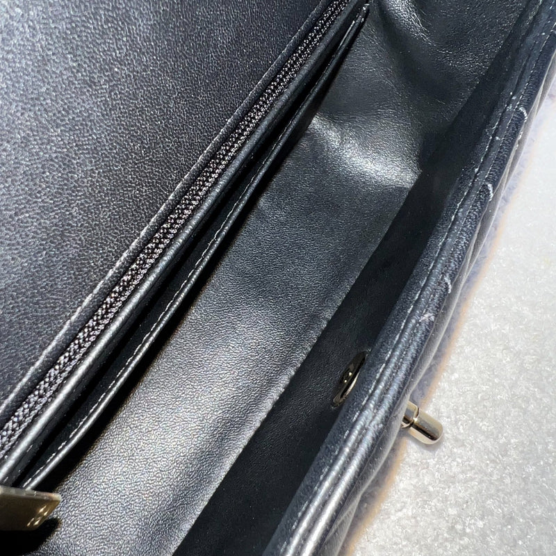 Chanel Classic Mini Rectangle Flap in Chevron Quilted Black Lambskin and LGHW (Model: A69900)