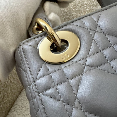 Dior Mini Lady Dior in Grey Lambskin and LGHW (Model: M0505OADU)