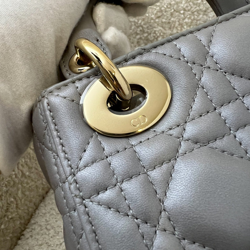 Dior Mini Lady Dior in Grey Lambskin and LGHW (Model: M0505OADU)