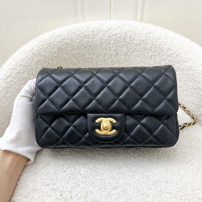 Chanel Pearl Crush Mini Rectangle Flap in Black Lambskin and AGHW