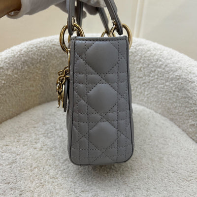 Dior Mini Lady Dior in Grey Lambskin and LGHW (Model: M0505OADU)