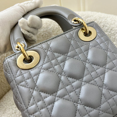 Dior Mini Lady Dior in Grey Lambskin and LGHW (Model: M0505OADU)