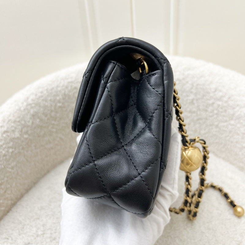 Chanel Pearl Crush Mini Rectangle Flap in Black Lambskin and AGHW