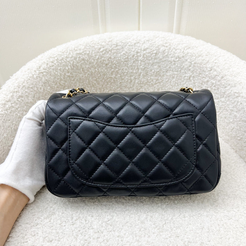 Chanel Pearl Crush Mini Rectangle Flap in Black Lambskin and AGHW