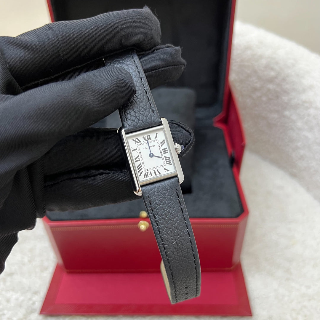 Cartier Tank Must Watch Small Model Quartz, Black Leather Strap