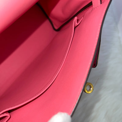 Hermes Kelly 25 in Rose Azalee Swift Leather and GHW
