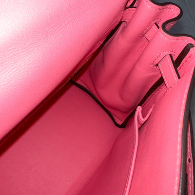 Hermes Kelly 25 in Rose Azalee Swift Leather and GHW