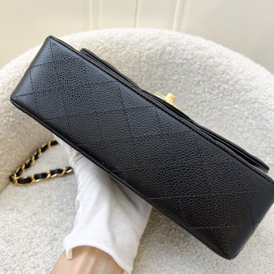 Chanel Small Classic Flap CF in Black Caviar and GHW (Model: A01113)