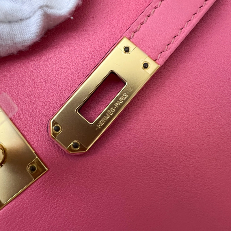 Hermes Kelly 25 in Rose Azalee Swift Leather and GHW