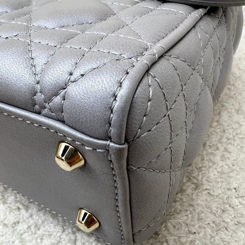 Dior Mini Lady Dior in Grey Lambskin and LGHW (Model: M0505OADU)