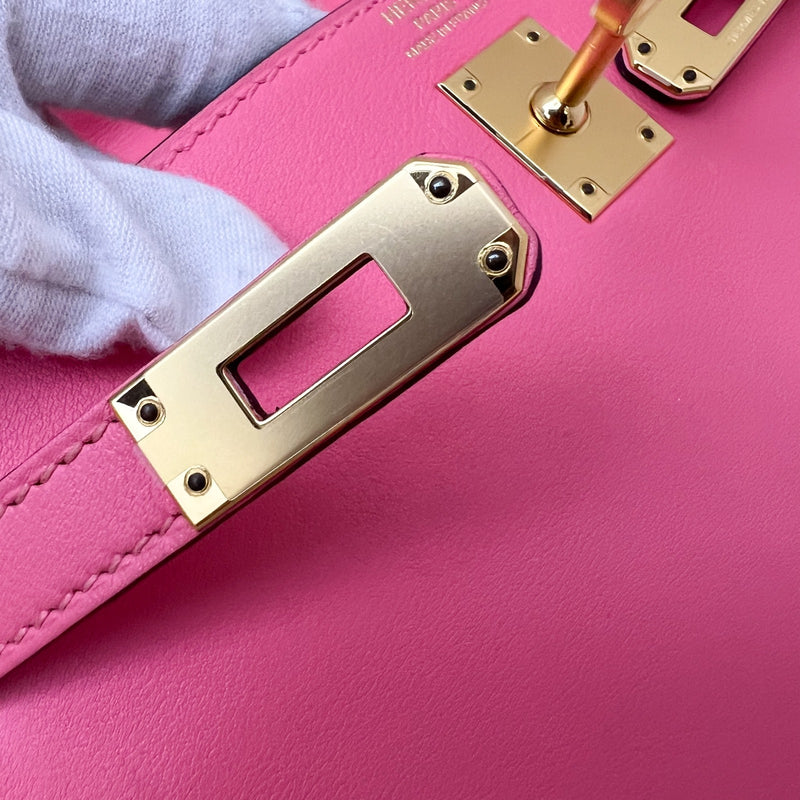 Hermes Kelly 25 in Rose Azalee Swift Leather and GHW