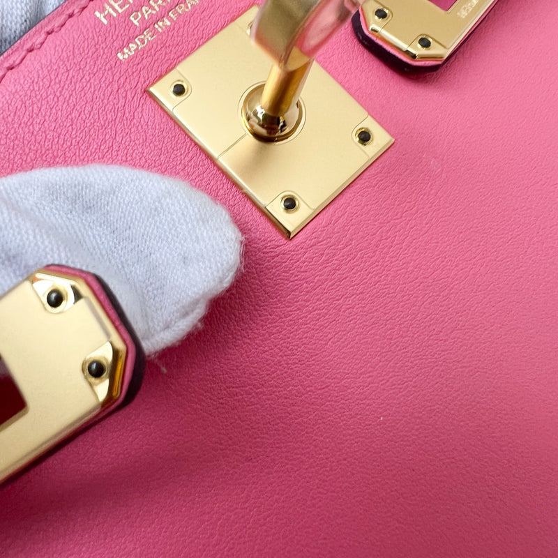 Hermes Kelly 25 in Rose Azalee Swift Leather and GHW