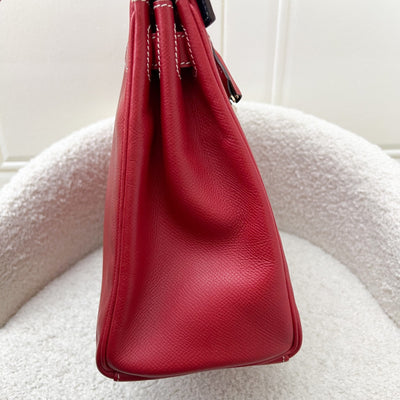 Hermes Kelly 28 in Rouge Casaque Epsom Leather, Bleu Thalassa Interior and GHW