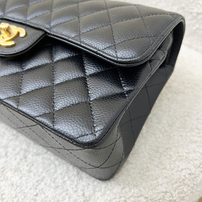 Chanel Small Classic Flap CF in Black Caviar and GHW (Model: A01113)