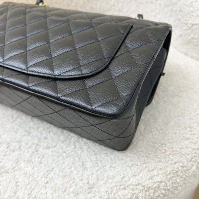 Chanel Small Classic Flap CF in Black Caviar and GHW (Model: A01113)