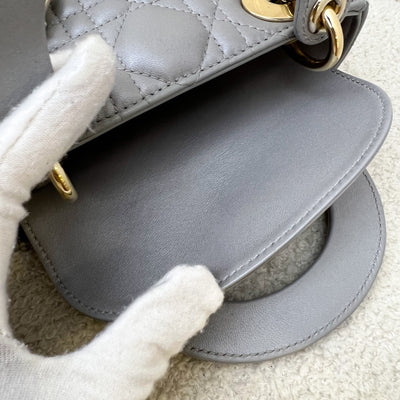 Dior Mini Lady Dior in Grey Lambskin and LGHW (Model: M0505OADU)