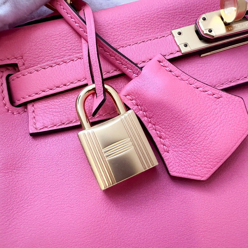 Hermes Kelly 25 in Rose Azalee Swift Leather and GHW