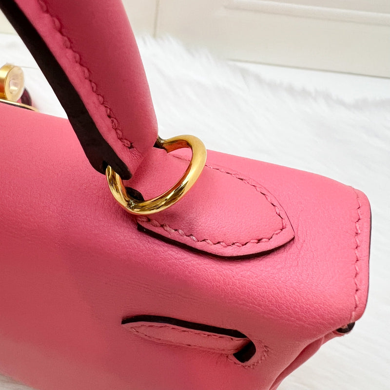 Hermes Kelly 25 in Rose Azalee Swift Leather and GHW